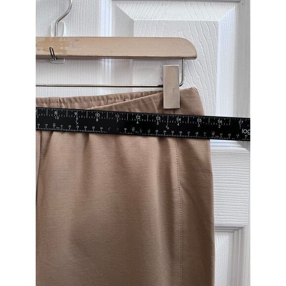 J Jill New Camel Pull On Ponte Knit Side Ankle Slit Straight Leg Pant Size Small - Picture 7 of 12